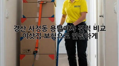 경산 사정동 용달이사 견적 비교: 이삿짐 보험으로 안전하게!